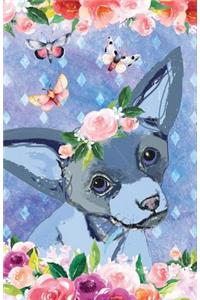 Journal Notebook For Dog Lovers Chihuahua In Flowers