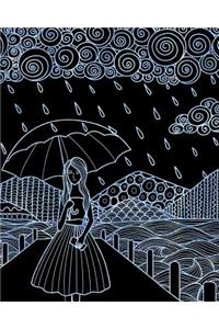Journal Notebook Watercolor Girl In The Rain 9