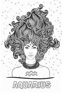 Color My Cover Horoscope Girl Journal - Aquarius