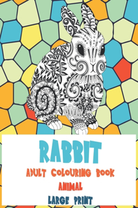 Adult Colouring Book - Animal - Large Print - Rabbit