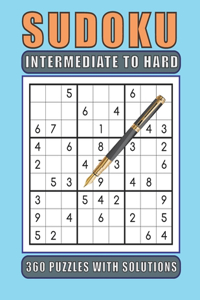 Sudoku Intermediate to Hard 360 Puzzles with Solutions