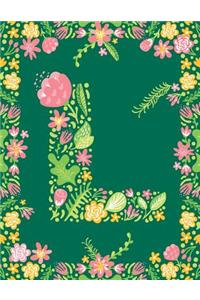 Floral Initial L Monogram Journal