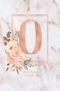 Academic Planner 2019-2020: Pink Marble Gold Monogram Letter O with Flowers Academic Planner July 2019 - June 2020 for Students, Moms and Teachers (School and College)