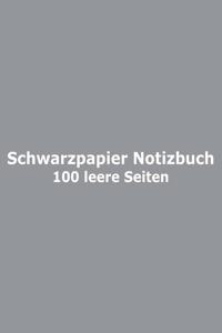 Schwarzpapier Notizbuch - 100 leere Seiten