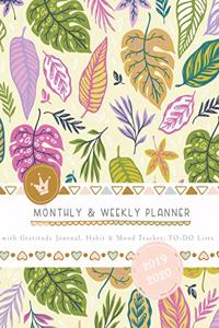 Monthly & Weekly Planner 2019 - 2020 with Gratitude Journal, Habit & Mood Tracker, TO-DO Lists