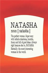 Natasha Noun [ Natasha ] the Perfect Woman Super Sexy with Infinite Charisma, Funny and Full of Good Ideas. Always Right Because She Is... Natasha