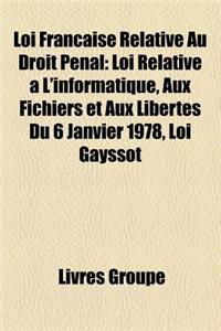 Loi Francaise Relative Au Droit Penal