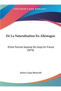 de la Naturalisation En Allemagne