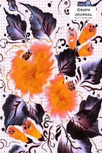 Graph Journal - 8.5 X 11 Extra Large: Square Grid, Soft Cover, Red Ink Flowers