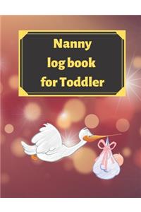 Nanny log book for Toddler