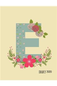 Perfect personalized initial diary Rustic Floral Initial Letter E Alphabet Lover Journal Gift For Class Notes or Inspirational Thoughts.