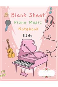 Blank Sheet Piano Music Notebook Kids