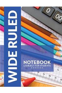 Wide Ruled Notebook - 5 Subject For Students