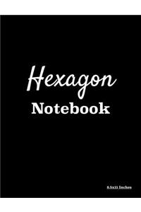 Hexagon Notebook: Graph Paper Book Journal: 8.5x11 Inches 110 Pages Large: Each Side Measures .5: For Chemistry Students: Elegant Black Matte Cover