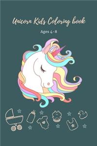 UNICORN Kids COLORING BOOK AGE 4-8