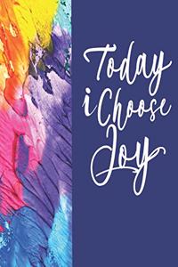 Today I Choose Joy: Blue Abstract Art Notebook, Bible Christian Composition Book Journal, 8.5" x 11" Large