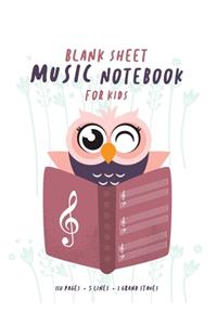 Blank Sheet Music Notebook for Kids