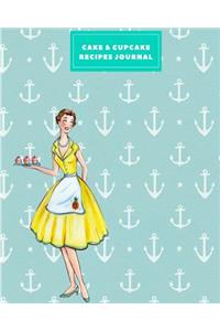 Cake & Cupcake Recipes Journal: A Blank Cookbook Journal 110 Page, 8x10