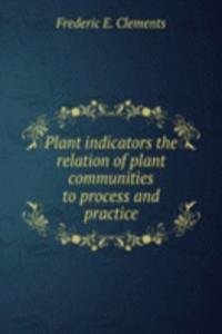 Plant indicators the relation of plant communities to process and practice