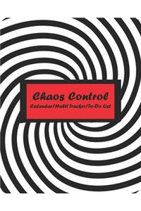 Chaos Control (Back, White & Red) Monthly Calendar, Habit Tracker and Daily To-Do List Pages