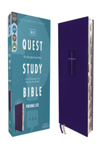 Niv, Quest Study Bible, Personal Size, Leathersoft, Blue, Thumb Indexed, Comfort Print