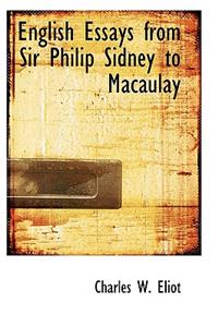 English Essays from Sir Philip Sidney to Macaulay