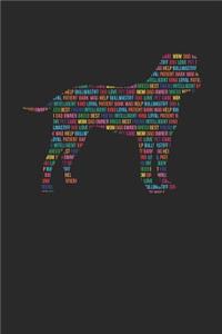 Bullmastiff Notebook 'Word Cloud' - Gift for Bullmastiff Lovers - Bullmastiff Journal