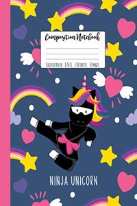 Composition Notebook College Ruled Ninja Unicorn