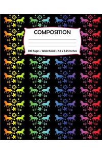 Composition 100 Pages Wide Ruled 7.5 X 9.25 Inches