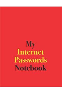 My Internet Passwords Notebook