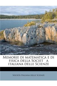 Memorie Di Matematica E Di Fisica Della Societa Italiana Delle Scienze