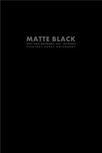 Matte Black Grey Grid Notebook, 6x9, 100 Pages