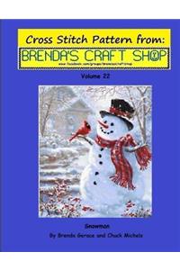 Snowman Cross Stitch Pattern from Brenda's Craft Shop - Volume 22