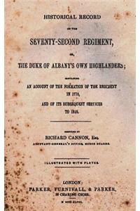 Historical Record of the Seventy-Second Regiment