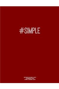 Notebook for Cornell Notes, 120 Numbered Pages, #SIMPLE, Burgundy Cover
