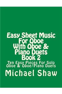 Easy Sheet Music For Oboe With Oboe & Piano Duets Book 2