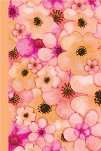 Journal: Watercolor Flower Petals (Orange) 6x9 - Graph Journal - Journal with Graph Paper Pages, Square Grid Pattern