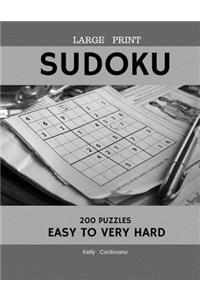 Sudoku Large Print Easy To Very Hard 200 Puzzles