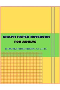 Graph Paper NoteBook For Adults 40 Double Sided Sheets / 8.5 x 11 in