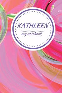 Kathleen - Personalised Journal/Diary/Notebook - Ideal Girl/Women's Gift/Present - 100 lined pages (Pink Swirl)