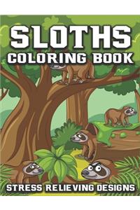 Sloth Coloring Book Stress Relieving Designs