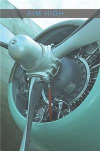 Airplane Aim High Collection Travel Lined Journal, Volume 17, College Ruled Notebook, Softcover Writing Notepad Gift, 120 Pages