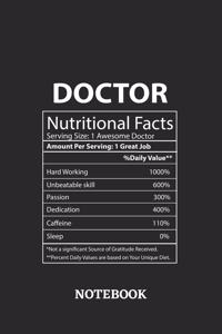 Nutritional Facts Doctor Awesome Notebook