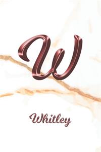 Whitley: Sketchbook - Blank Imaginative Sketch Book Paper - Letter W Rose Gold White Marble Pink Effect Cover - Teach & Practice Drawing for Experienced & As