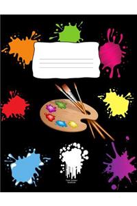 Paint Splatter Notebook: School Supplies Primary Composition Book for Kids
