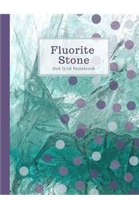 Teal Green Fluorite Stone & Purple Polka Dot Grid Journal Notebook
