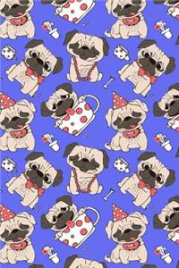 Journal Notebook Funny Pugs Pattern 11