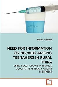 Need for Information on Hiv/AIDS Among Teenagers in Rural Thika