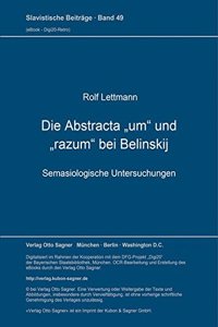 Die Abstracta Um Und Razum Bei Belinskij