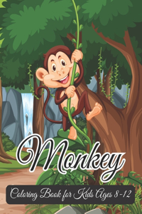 Monkey Coloring Book 8 Plus